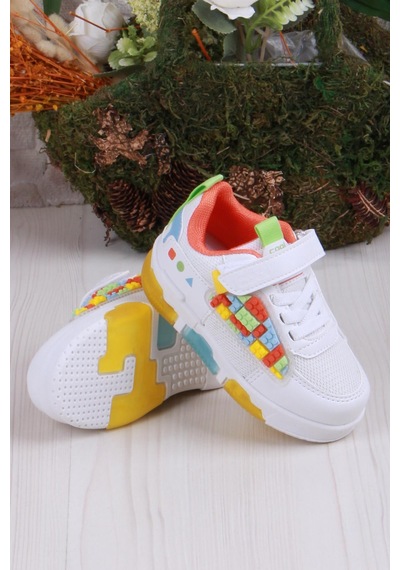 Fort Cool Legos Rahat Hafif Sneaker Işıklı Erkek Çocuk Ayakkabı beyaz