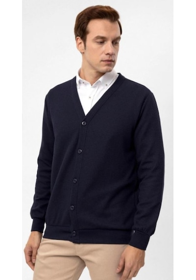 Süvari Exculusive Smart Casual Düğmeli Hırka Lacivert