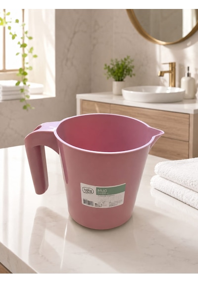 Yuvarlak Şeffaf Maşrapa 1,5 L Pembe