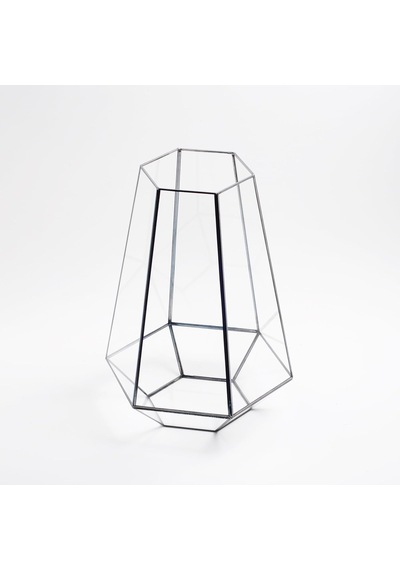 34x26x26cm Siyah Geometrik Teraryum Cam Fanus Mumluk Yapımı Dekoratif Diğer