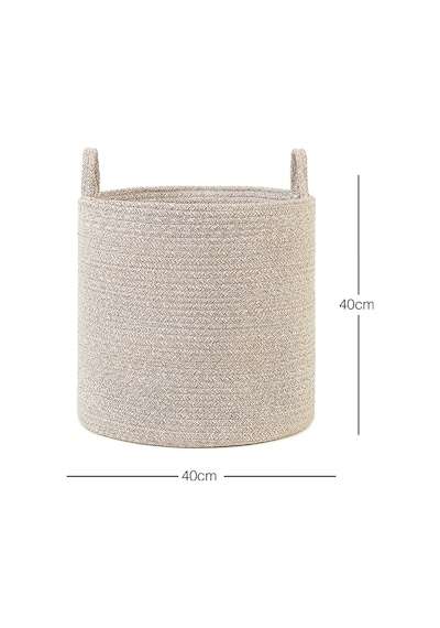 Ocean Home Textile Bej Kırçıllı Pamuklu Halat Sepet 40 x 40 cm