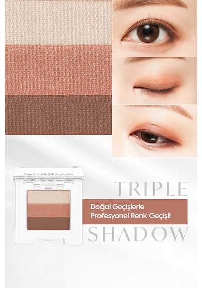 Yumuşak Dokulu, Dökülme Yapmayan 3 Renkli Göz Farı Triple Shadow No.14 Dewy Apricot 14