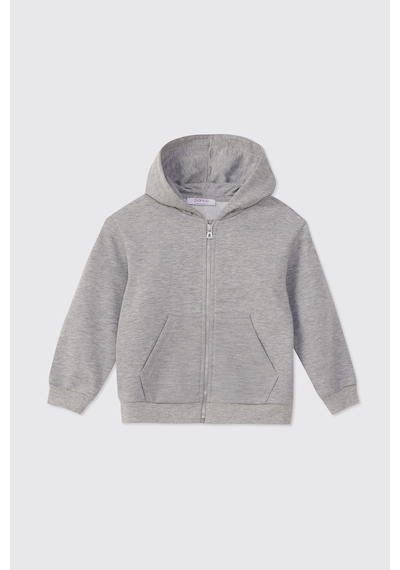 Panço Erkek Bebek Fermuarlı Gri-melanj Sweatshirt
