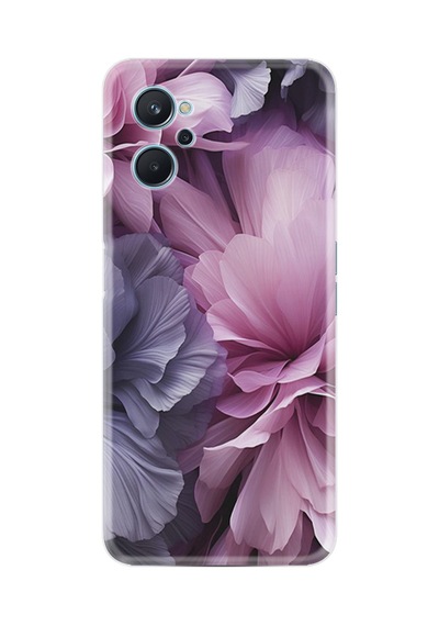 Realme 9i Kılıf Boutique Baskılı Resimli Çiçek Mor Pcode -028