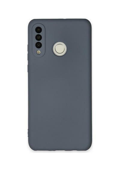 Huawei P30 Lite Uyumlu İçi Kadife Lansman Tasarım Silikon Telefon Kılıfı Petrol Gri