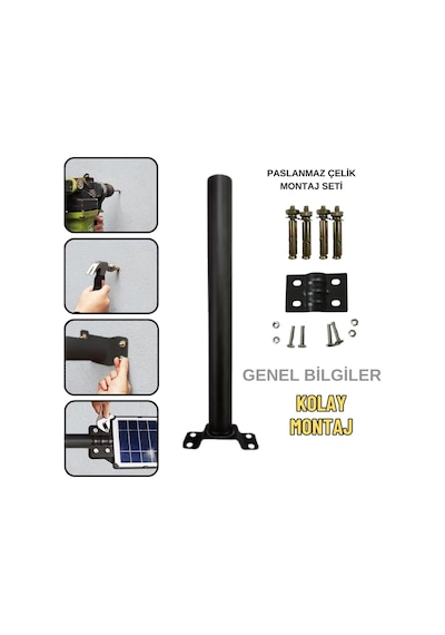2000w Solar Led Sokak Lambası 67 Cm - 3.5 Kg Ağır Hizmet Tipi , Park Ve Otopark Aydınlatma Armatürü 1 Adet