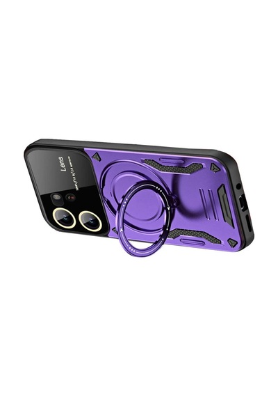 Vivo Y16 Kılıf Joy Lens Standlı Kapak - Mor 0.2M-Çok Renkli