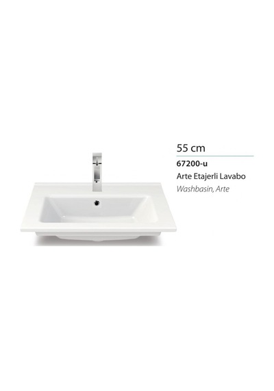 Turkuaz Seramik Cerastyle Arte Lavabo Mini 55CM Sifonsuz