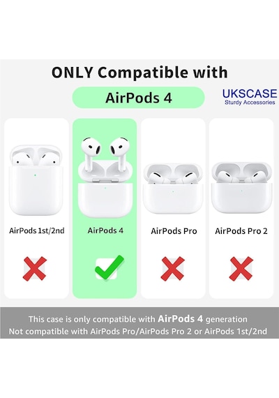 Apple Uyumlu AirPods 4. Nesil Soft Silikon Kılıf Düz Renkler Beyaz