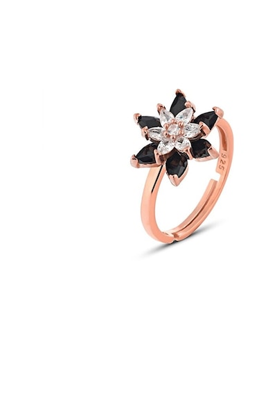 Zanaatsilver Gümüş Rose Çift Katman Nilüfer Çiçeği Yüzük