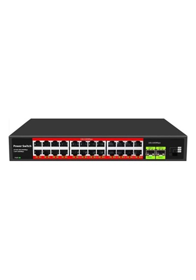 Uranium POE-G2402SFP-300W 24 Port Gigabit + 2xGB SFP Uplink POE Rackmount Switch