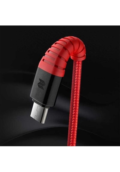 Rock Space Z9 Hi-tensile 120 Cm. 5v/2a Max. Micro Usb Şarj Ve Data Aktarım Kablosu Kırmızı