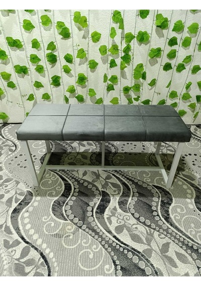 Özcan Metal Puf Bench Metal Ayaklı Bench Puf Bank Antre Mutfak Salon Yatak Odası Puf Bank 105 40 Gri