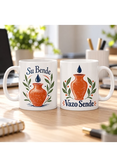 Storeşahin Su Bende Ve Vazo Sende 2'li Porselen Kupa Seti - Model 559 Shn0720