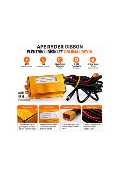 Gıbbon Elektrikli Bisiklet Beyin Siyah