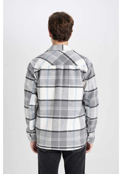 DeFacto Regular Fit Normal Kesim Kareli Oduncu Flanel Uzun Kollu Gömlek D6027AX24AUGR367 Gri DeFacto Regular Fit Normal Kesim Kareli Oduncu Flanel Uzun Kollu Gömlek D6027AX24AUGR367 Gri