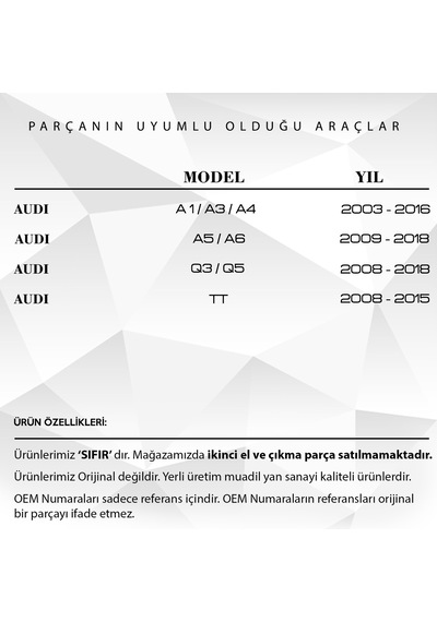 Vw Golf, Caddy, Audi A4, Q5 İçin Yağ Soğutucu Contası