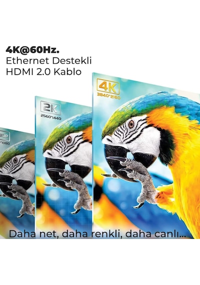 Nhd05 4k 60hz Yüksek Hızlı Hdmı & Ethernet Kablosu, 18gbps Veri Aktarım Hızı, Hdmı 2.0, Full Hd 3d Ready Teknolojisi, Pvc Kaplama, Bilgisayar Monitörü, Uhd Tv, Ps5, Ps4 Uyumlu 5 Metre Kablo