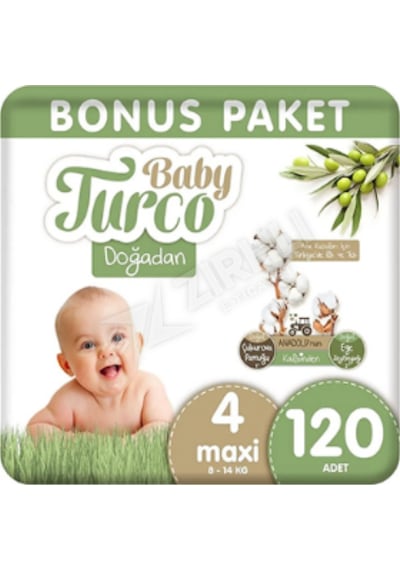 4 Adet Baby Turco Doğadan Bonus Maxi 120'li