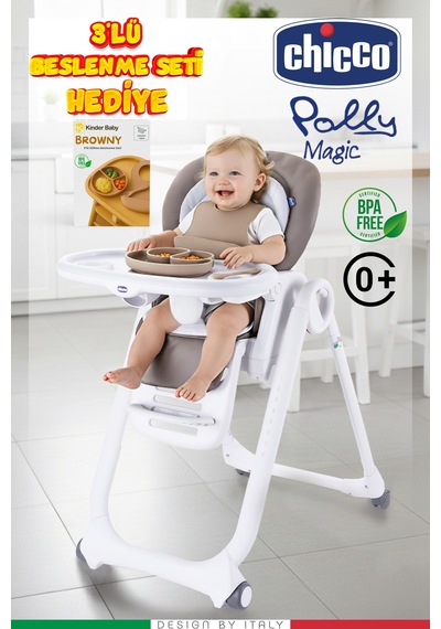 Polly Magic Mama Sandalyesi & Ana Kucağı Beslenme Seti Hediyeli
