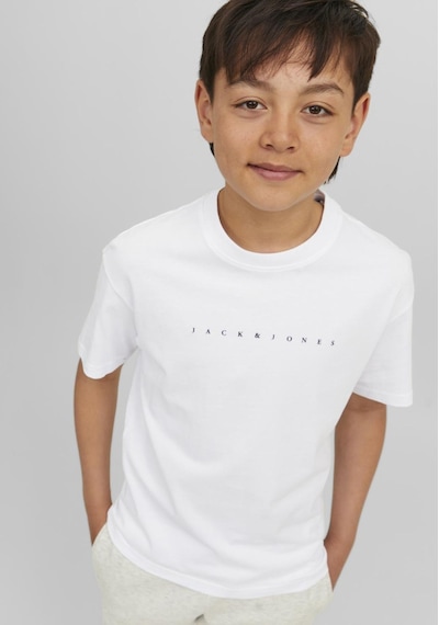 Jack & Jones Kisa Kollu Logo Baskili Tisört - Çocuk 12237435 White Siyah Jack & Jones Kisa Kollu Logo Baskili Tisört - Çocuk 12237435 White Siyah