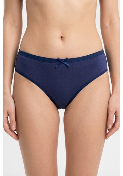 Mataş Kadın 6'lı Paket Pamuklu Bikini Külot Esnek Yumuşak İz Yapmaz İç Çamaşırı Lacivert