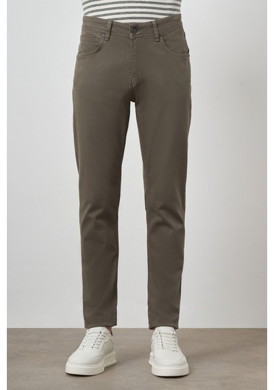 Morven Erkek Haki Pamuk 5 Cep Slim Fit Jean Kot Pantolon 25ms003036710 Haki