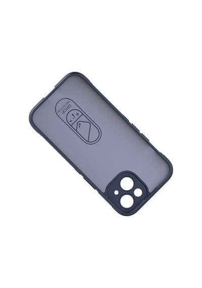 Vendas Apple iPhone Uyumlu  15 Kılıf Esnek Tpu Oyuklu Arka Yüzey Zore Etnik Silikon Kapak + Hayalet Ekran Koruyucu Lacivert