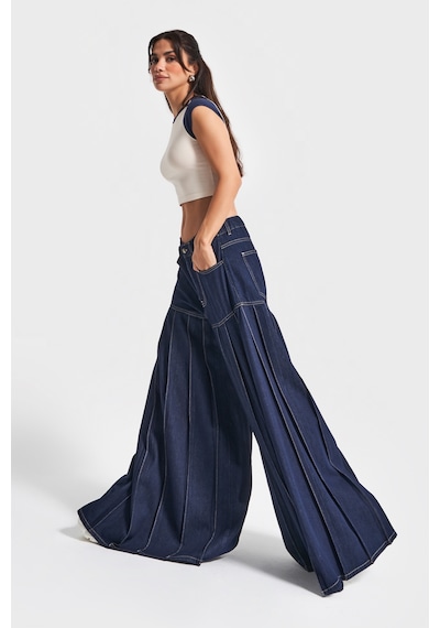 Itsbasic Kadın İndigo Renk 7w5-50 Elephant Leg Fit Süper Bol Kesim Viskon Kumaş Tasarım Denim Jean Itsbasic Kadın İndigo Renk 7w5-50 Elephant Leg Fit Süper Bol Kesim Viskon Kumaş Tasarım Denim Jean