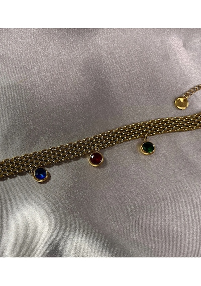 Laria Jewelry Üç Taşlı Hasır Bileklik
