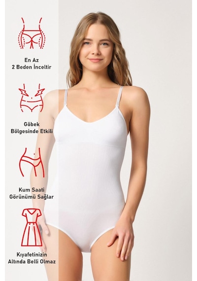Beyaz Mı Emay 1925 Soft Pedli Çıtçıtlı Body Beyaz