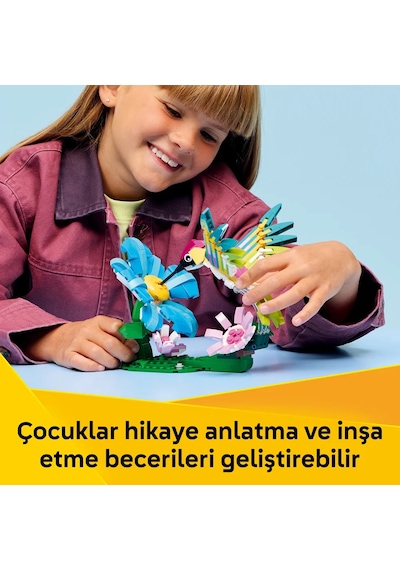 LEGO® Creator 3’ü 1 Arada Vahşi Hayvanlar: Renkli Sinek Kuşu 31384-8 Yaş ve Üzeri Çocuklar için Yaratıcı Oyuncak Yapım Seti (312P)