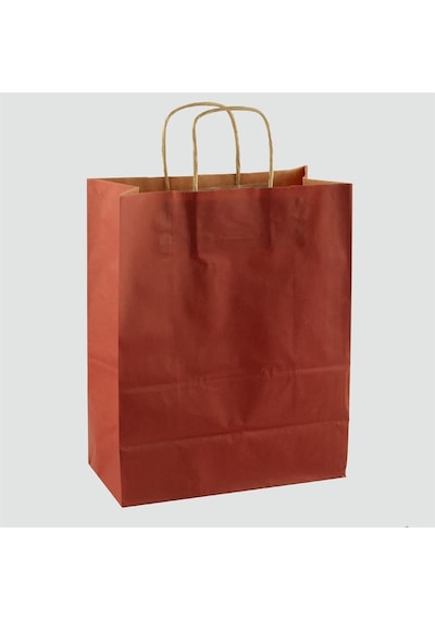 Büküm Saplı Kraft Kağıt Karton Hediyelik Çanta Poşet Torba Bordo 4 x 25'li 25 x 31 CM