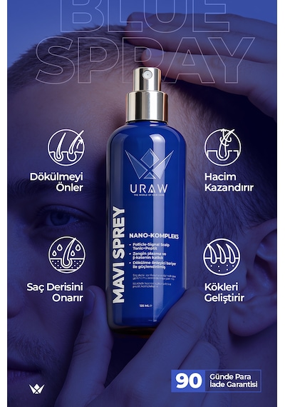 Uraw Saç Kökü Aktivasyon Desteği Mavi Sprey 6 x 125 ML