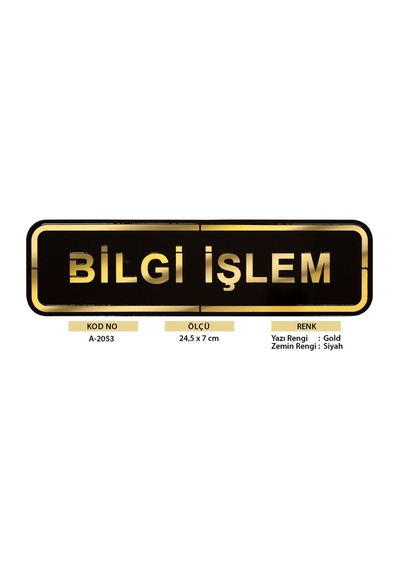 Abs Lüx Çift Katlı Yönlendirme Levhası Siyah-Gümüş Bilgi İşlem
