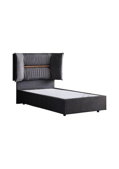 Setaymobilya Baza, Lizbon Tek Kişilik Baza + Başlık + Comfort Yatak, Antrasit