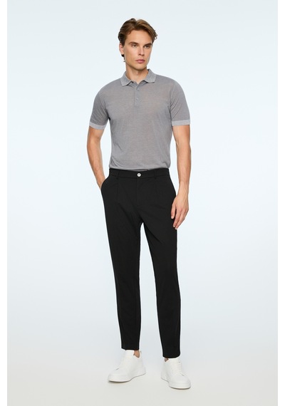 Morven Erkek Siyah Rayon Trend Düz Slim Fit Pantolon 26ms003027001 Siyah