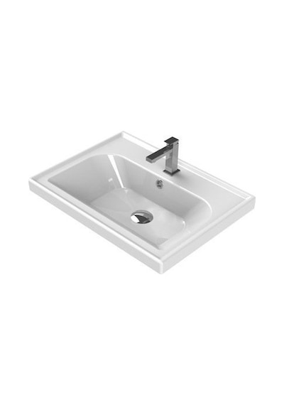 Turkuaz Seramik Cerastyle Frame 60 x 45 CM Etajer Uyumlu Damlalıklı Lavabo