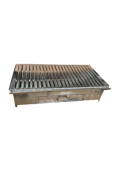 Paslanmaz Kömürlü Mangal 40 X 80 Cm Çekmeceli Masaüstü Gri