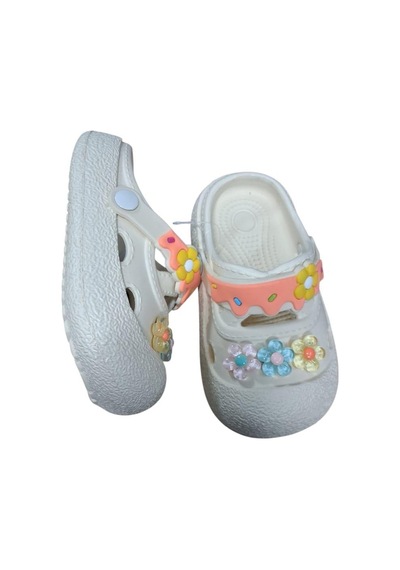Calx Kız Çocuk Çiçek Figürlü Kaydırmaz Taban Terlik Sandalet Bnt8160 Bej