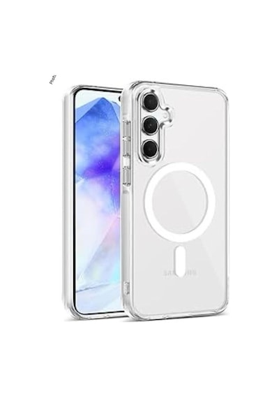 Teknomoda Samsung Galaxy A55 Kılıf Magsafe Uyumlu Manyetik Şeffaf Silikon Kapak Şeffaf