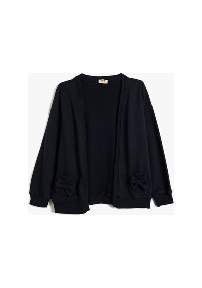 Koton Kız Çocuk Okul Sweatshirt Uzun Kollu Fiyonk Detaylı Lacivert