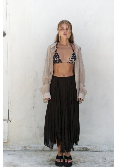 Mai Collection Mai Studios Co. Syaritta Oversize Vizon Transparan Gömlek VİZON