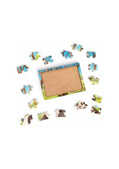 Panda 16 Parça Eğitici Öğretici Ahşap Çocuk Puzzle Yapboz Bebek Çocuk Oyuncak