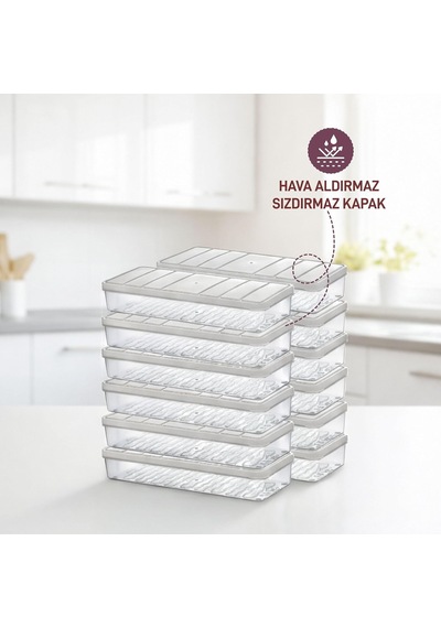 Nora 12'li 1.2 Litre Küçük Boy Açık Gri Saklama Kabı