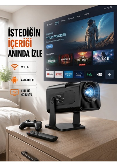Hcs350pro 1080p Full Hd Taşınabilir Android Projektör Yeni Nesil