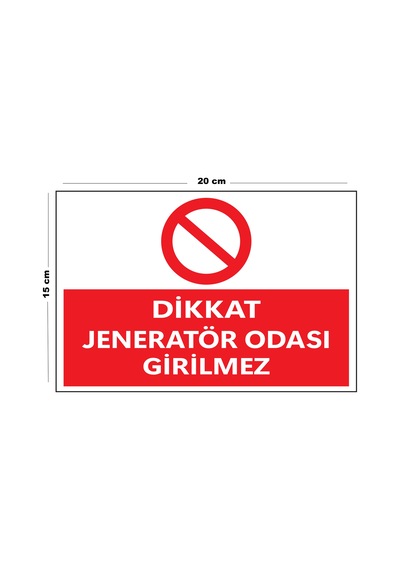 Lucena Metal Dikkat Jeneratör Odası Girilmez 15 Cm X 20 Cm Uyarı Levhası Yönlendirme Tabelası