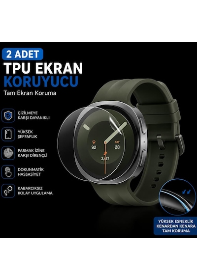 Samsung Galaxy Watch 9 44mm İle Uyumlu Ekran Koruyucu Tpu, Tam Kaplayan Akıllı Saat Koruması 2 Adet, Çizilmeye Dayanıklı Koruma Sm-l350