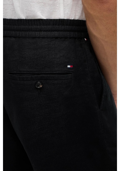 Tommy Hilfiger Bağlamalı Normal Bel Keten Bermuda Short Erkek Short Mw0mw44353 Bds Siyah