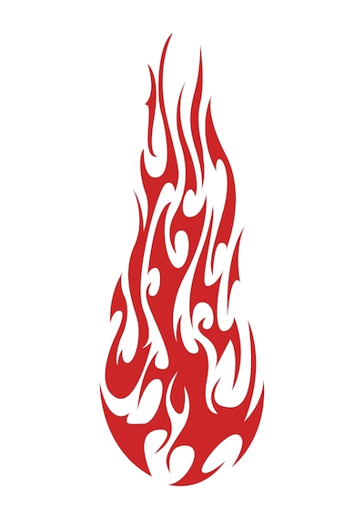 Alev Alev Folyo Sticker 40cm Uzunluk Siyah